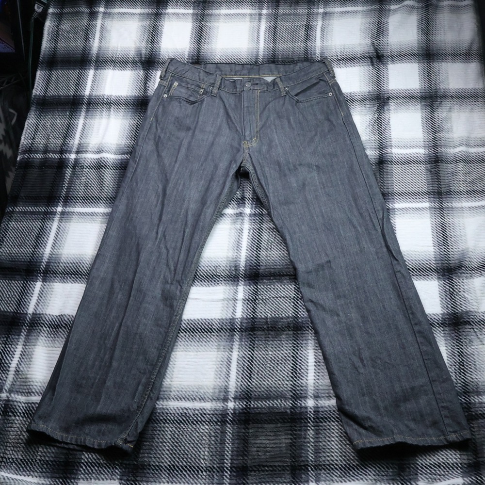 Levis 569 Loose Straight Jeans Dark Gray Denim Pants 36x32